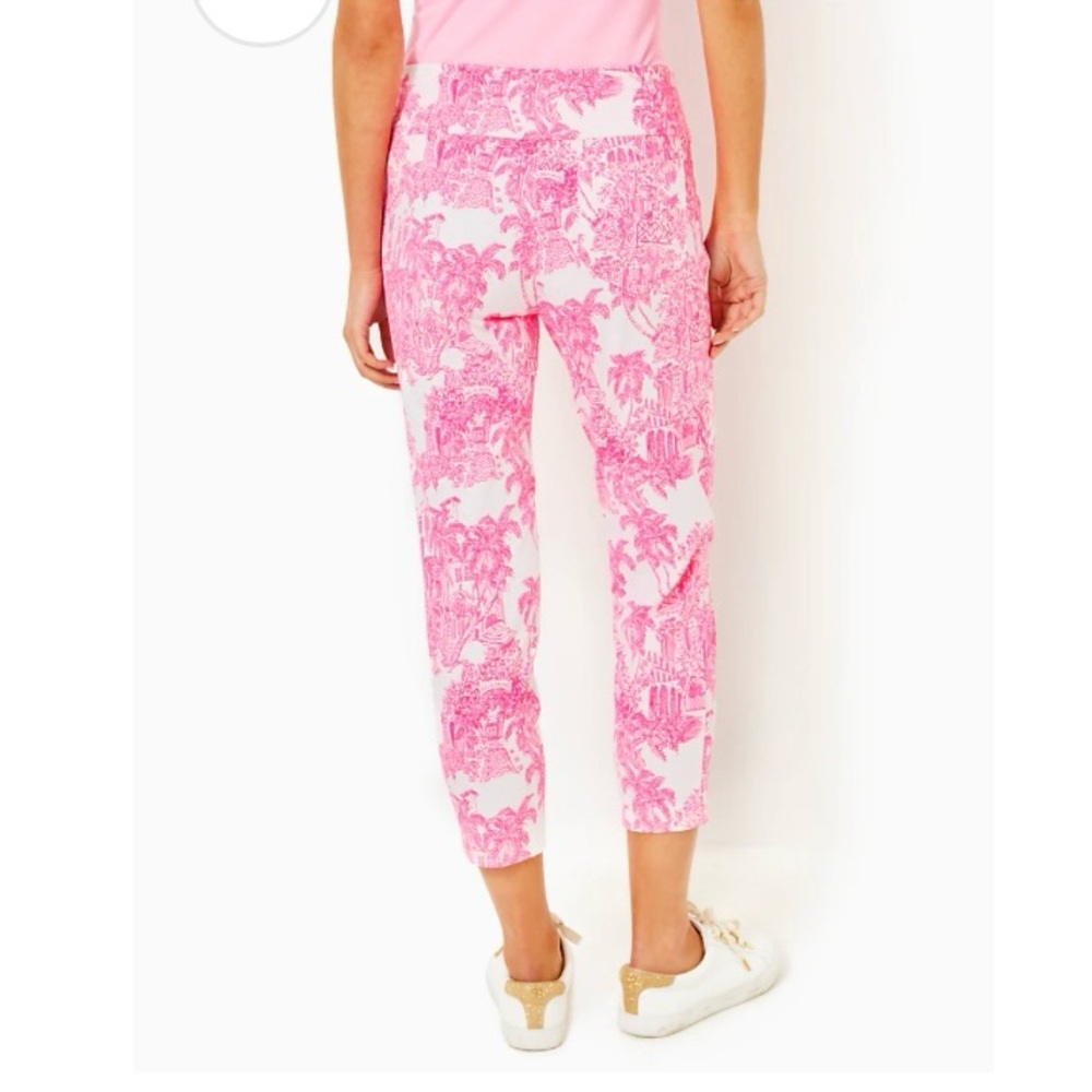NWT Lilly Pulitzer CORSO CROP PANT UPF 50+ RESORT WHITE PB ANNIVERSARY TOILE 4 - Picture 9 of 10